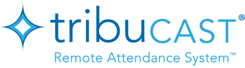 Blue logo for Tribucast Remote Funeral Attendance System
